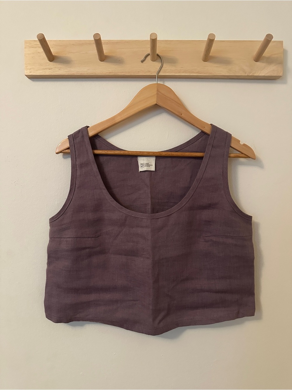 Sleeveless Lavender-Lilac Linen Crop Top